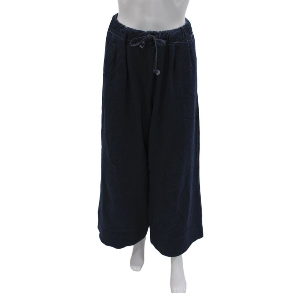 HL Affair Women Cropped Pants Blue Drawstring Polyester Inseam 31 Size S